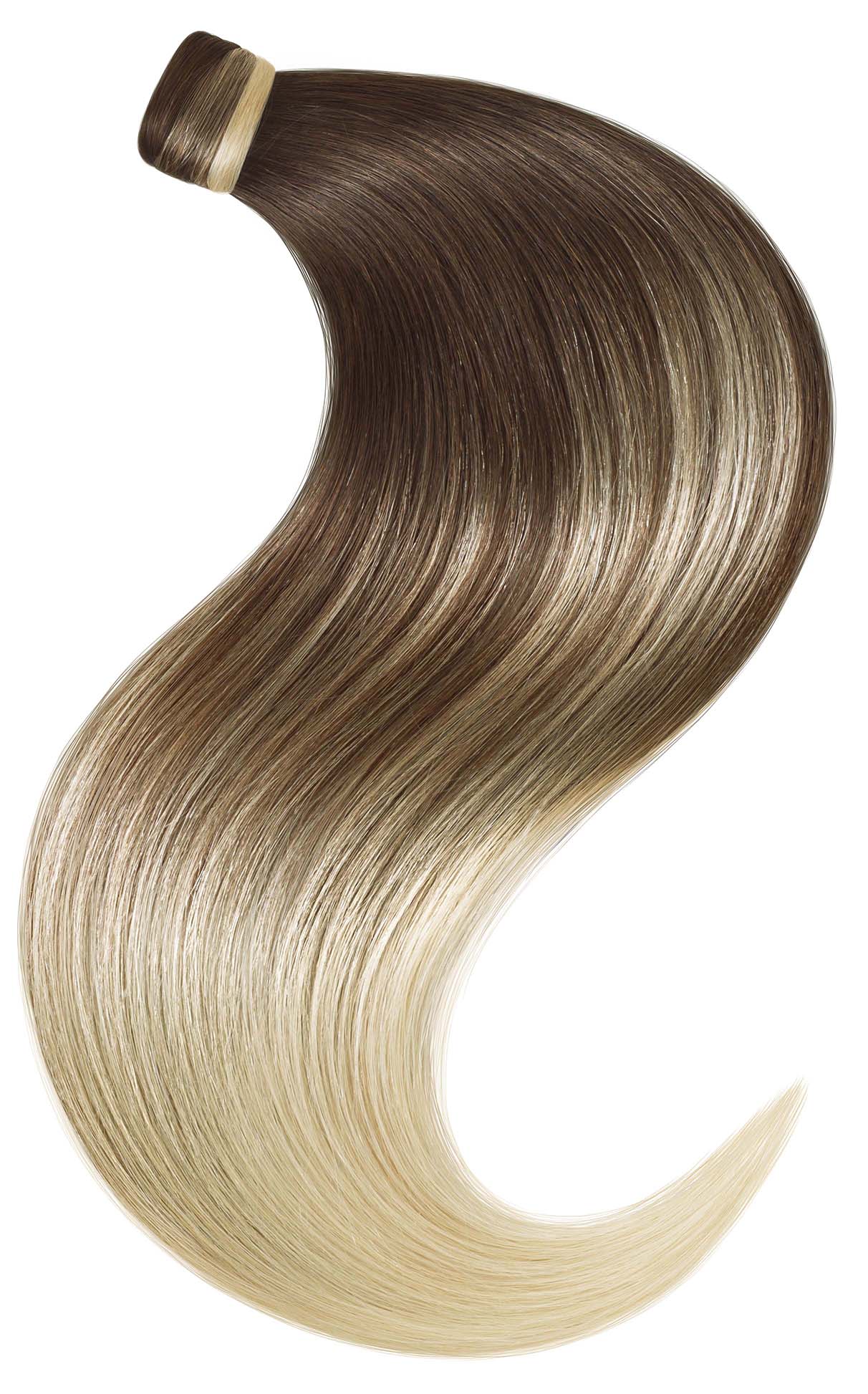 PONYTAIL Sombre Schoko-Dunkelbraun & Platinblond