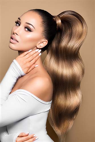 PONYTAIL Extensions Platinblond