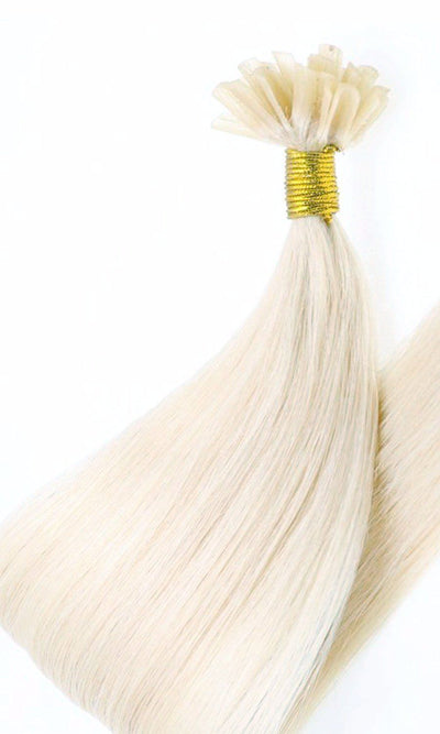 Platinblond Keratin Bondings Haarverlängerungen 