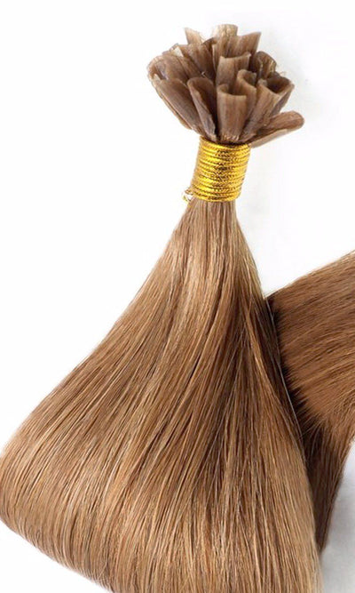 Hellbraun-Karamell Keratin Bonding haarverlängerungen 