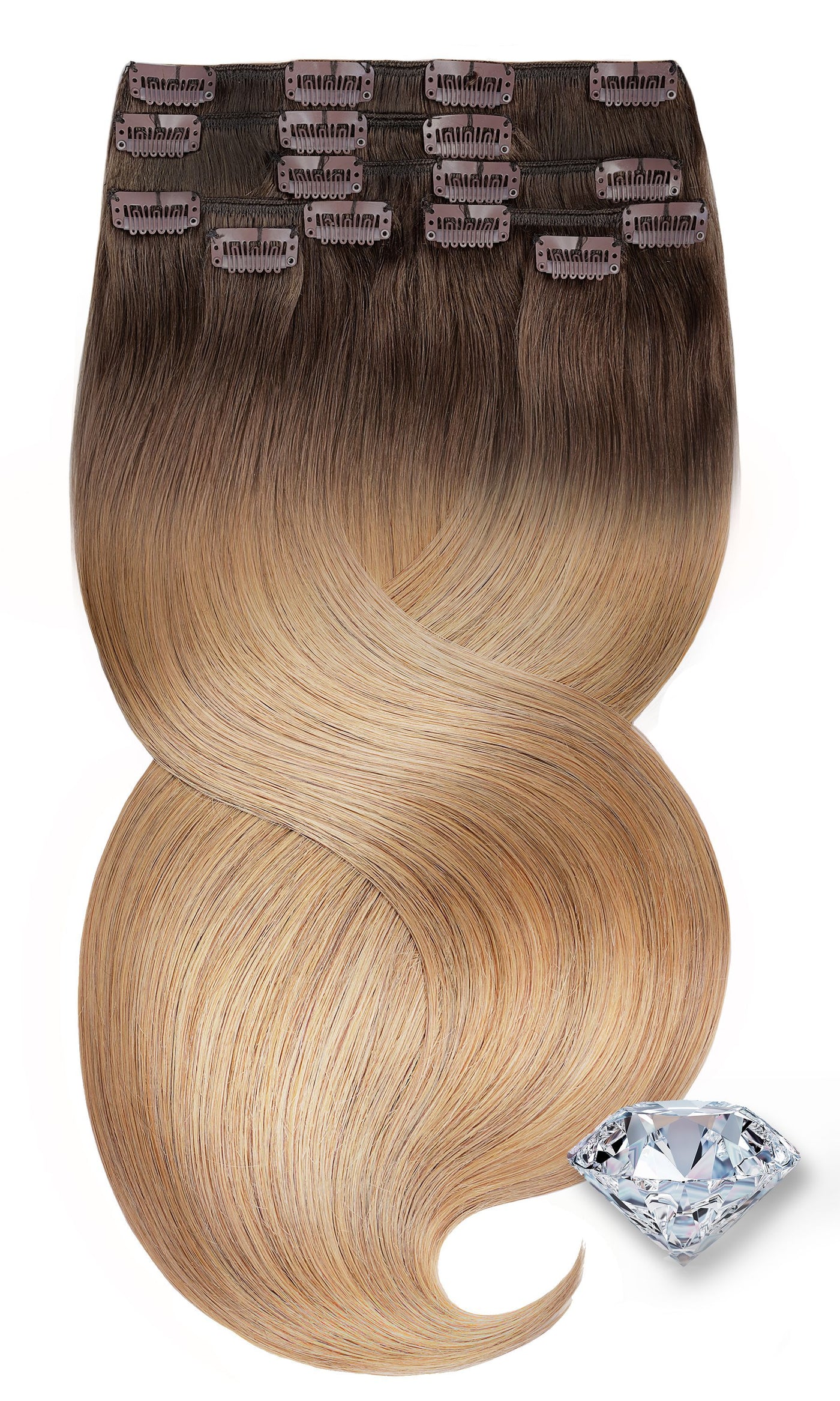 Pure Diamonds Caramel Mocha Clip-in Echthaar Extensions