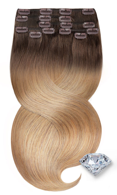 Pure Diamonds Caramel Mocha Clip-in Echthaar Extensions