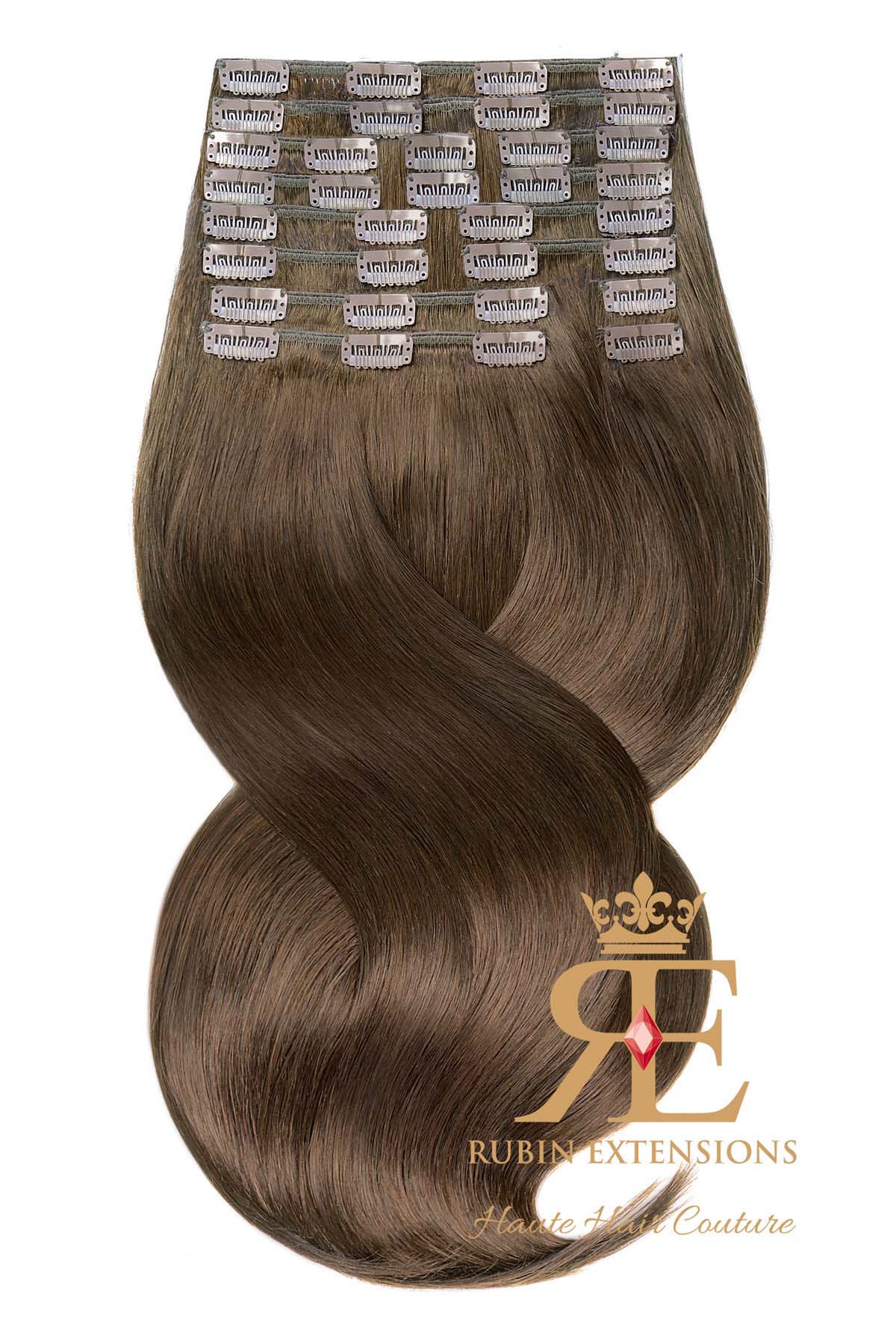 Clip-in Extensions DELUXE LINE Schoko-Dunkelbraun