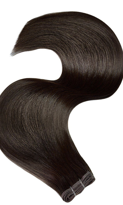  Schwarz-Braun Flat Weft Echthaar Extensions