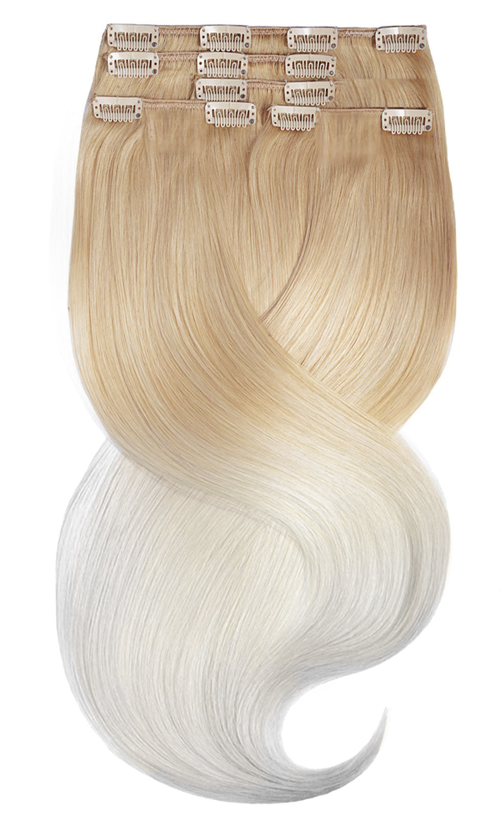 CLIP IN OMBRÉ BALAYAGE Honigblond & Silberblond