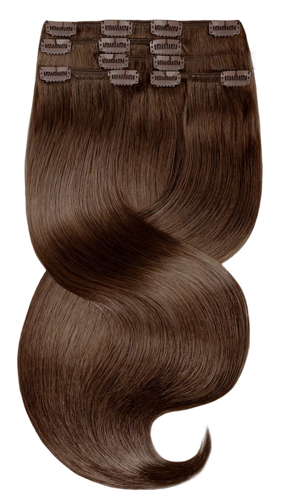 Clip-in Extensions FASHION LINE  Kastanien-Dunkelbraun