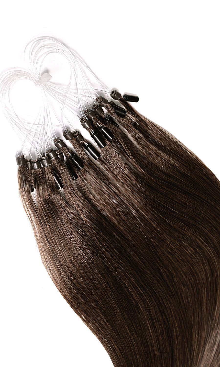 100% Echthaar Microring Extensions - Schoko Dunkelbraun