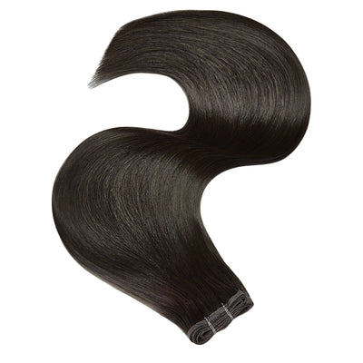 Flat Weft Schwarz Braun Echthaar Extensions