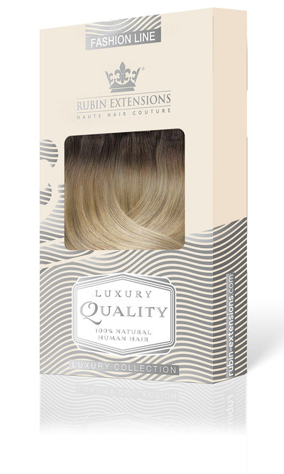 CLIP IN OMBRÉ BALAYAGE Schoko-Dunkelbraun & Platinblond