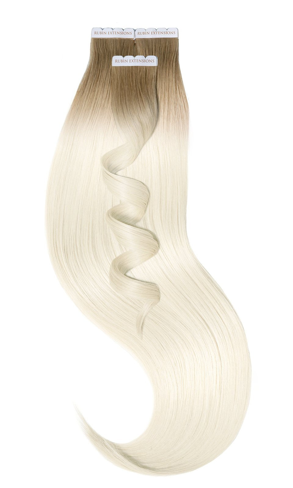 Tape-in Extensions (kurzer Ansatz), Nussbraun & Platinblond