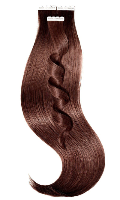 Echthaar Tape-in Extensions - Mahagoni Braun