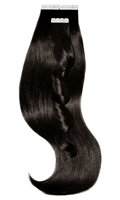 Schwarz-Braun Echthaar Tape-in Extensions