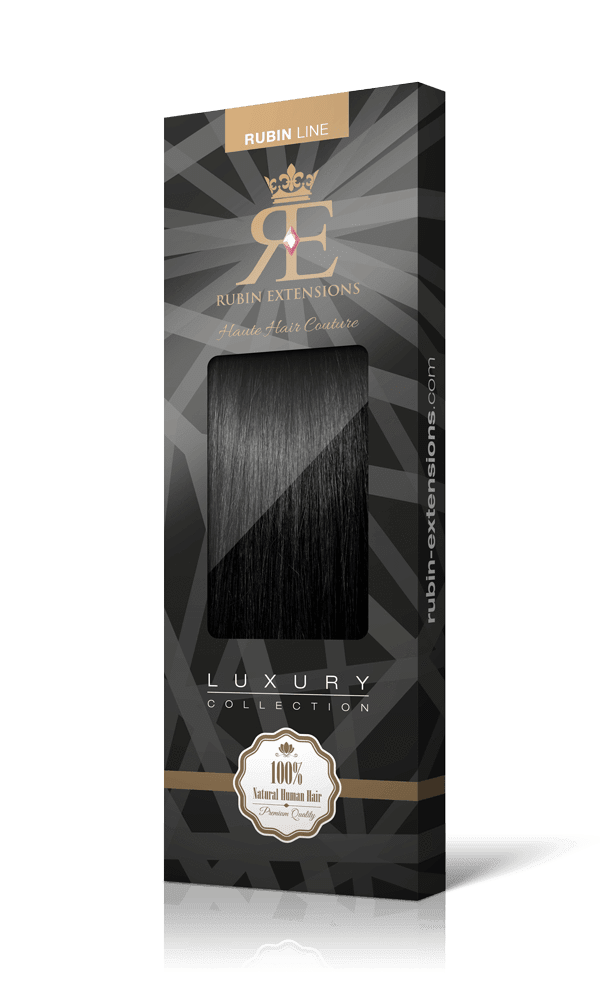  Rubin Line Schwarz Clip-in Extensions - 100% Echthaar!