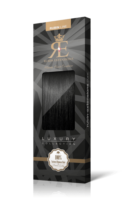  Rubin Line Schwarz Clip-in Extensions - 100% Echthaar!