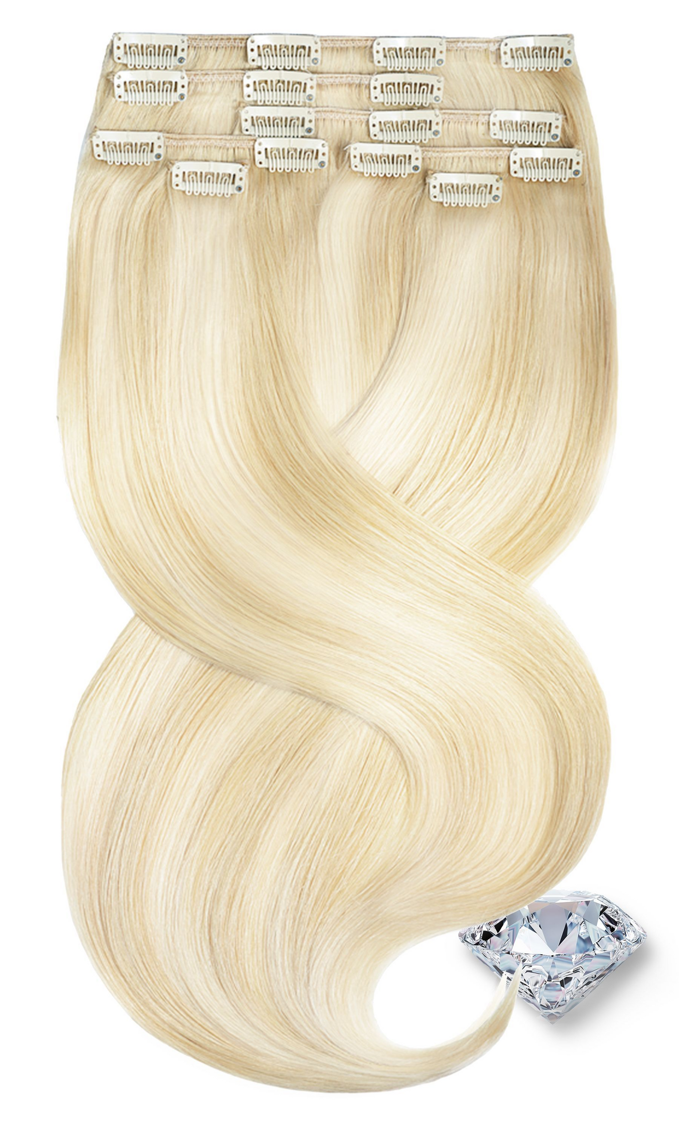 Pure Diamonds Goldblond & Platinblond Clip-in Echthaar Extensions